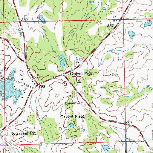 Topographic Map of Sand Hill School (historical), MS