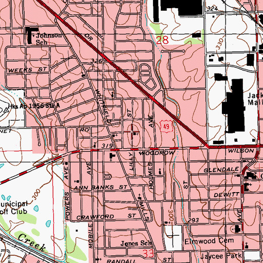 Topographic Map of Second Temple Church of Christ, MS