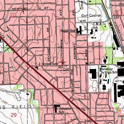 Topographic Map of Shady Grove Baptist Church, MS