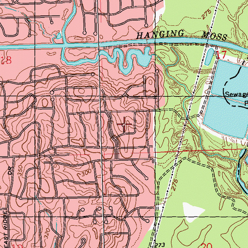 Topographic Map of Sherwood Forest, MS