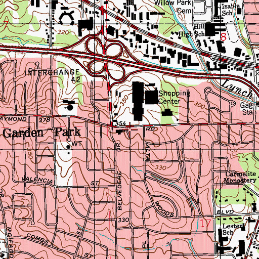 Topographic Map of Southside Assembly of God Church, MS