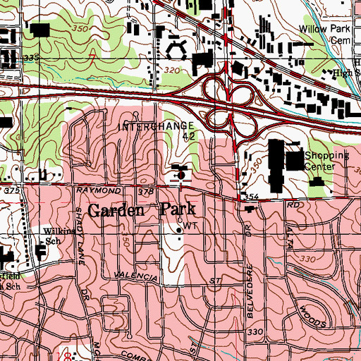 Topographic Map of Southside Baptist Church, MS