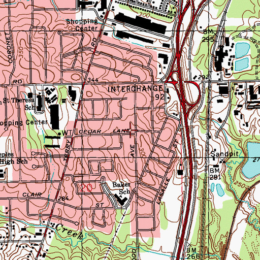 Topographic Map of Southside Church of God, MS