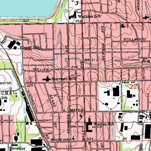 Topographic Map of Stonewall Baptist Church, MS