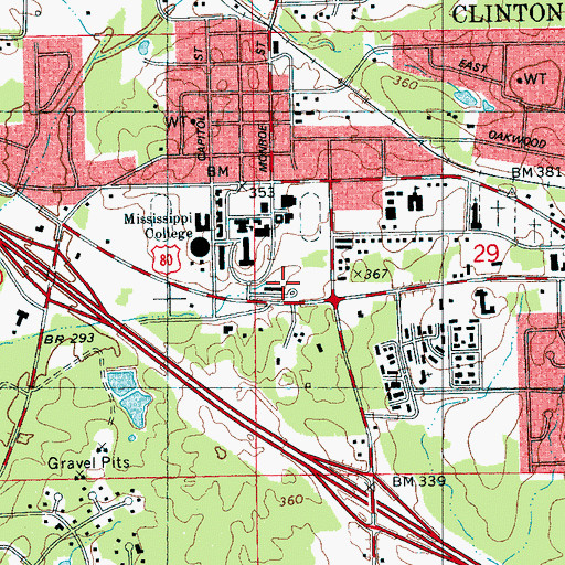 Topographic Map of Swaffords Spring, MS