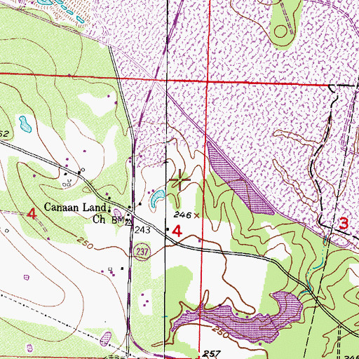 Topographic Map of Township of Days Creek, AR
