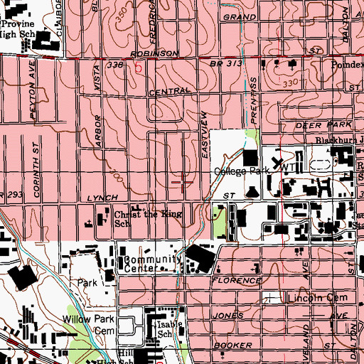 Topographic Map of Sweet Rock Missionary Baptist Church, MS