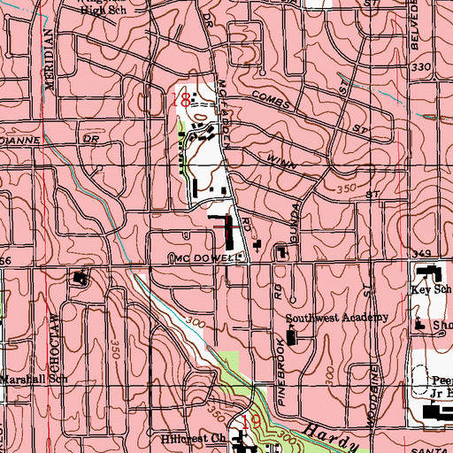 Topographic Map of Tappleridge Shopping Center, MS