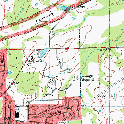Topographic Map of The Islands, MS