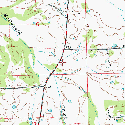 Topographic Map of Thigpen School (historical), MS