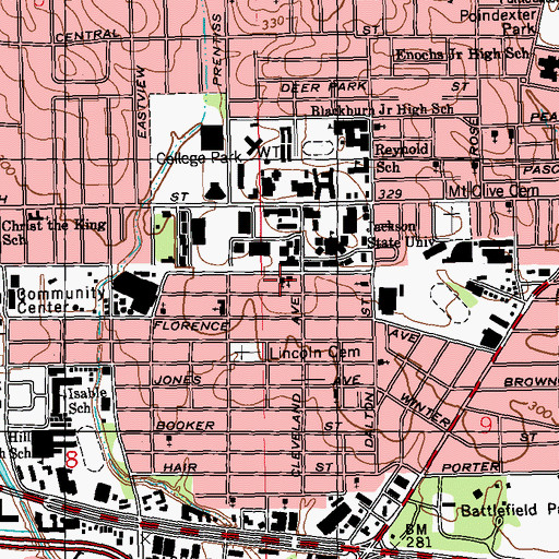 Topographic Map of Third Temple Church, MS