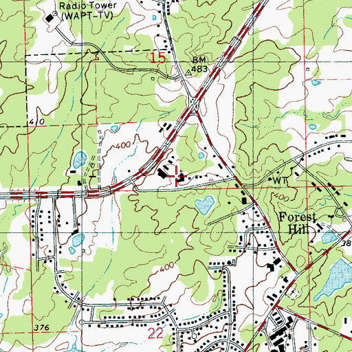 Topographic Map of Timberlawn Baptist Church, MS