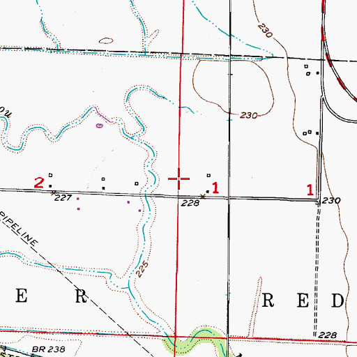 Topographic Map of Township of Red River, AR
