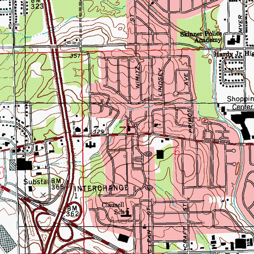 Topographic Map of United Community Pentecostal Church, MS