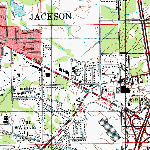 Topographic Map of Van Winkle Baptist Church, MS
