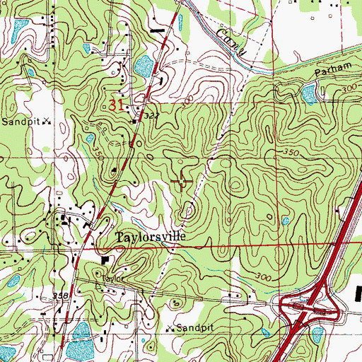 Topographic Map of Warren Place, MS