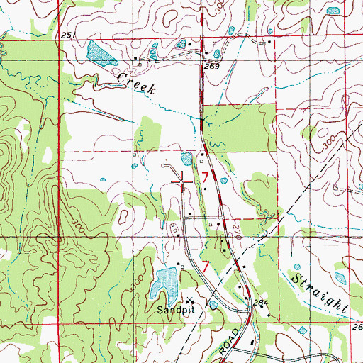 Topographic Map of Wateroaks, MS
