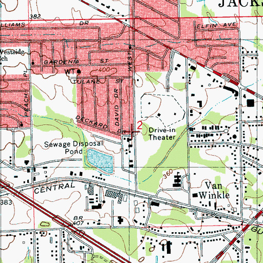 Topographic Map of Westhaven Baptist Church, MS
