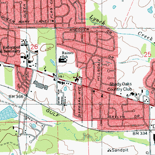 Topographic Map of Westminster Presbyterian Church, MS