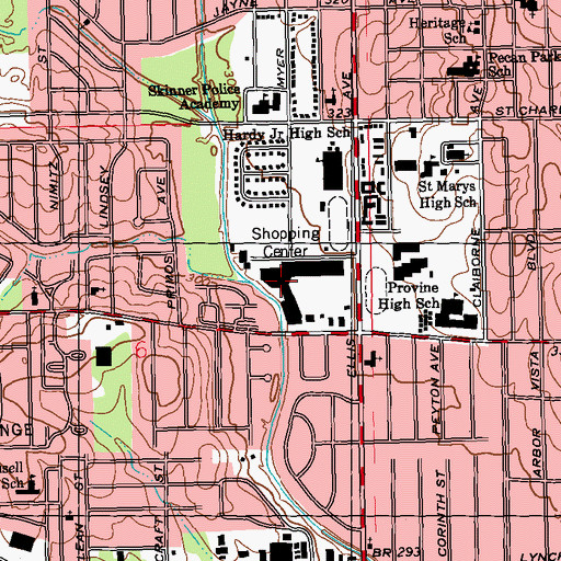 Topographic Map of Westland Plaza Shopping Center, MS