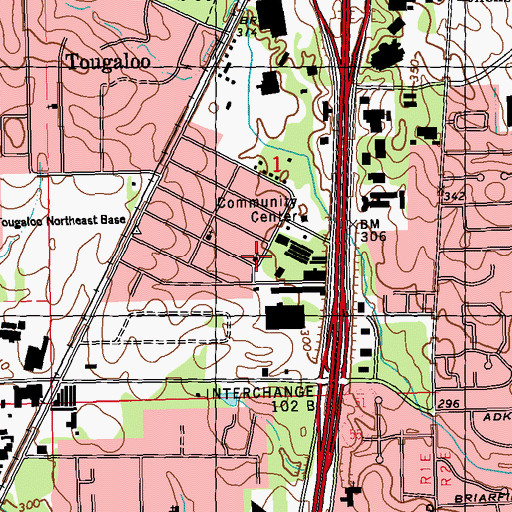 Topographic Map of Whiteoak Missionary Baptist Church, MS