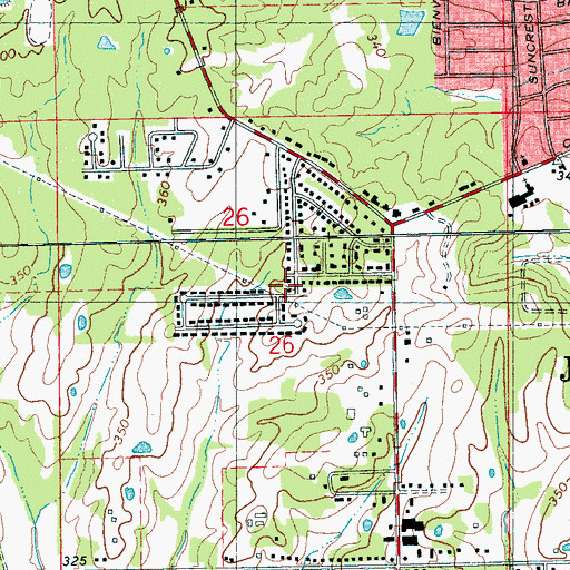 Topographic Map of Windsor Forest, MS
