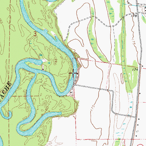 Topographic Map of Township of Cache, AR