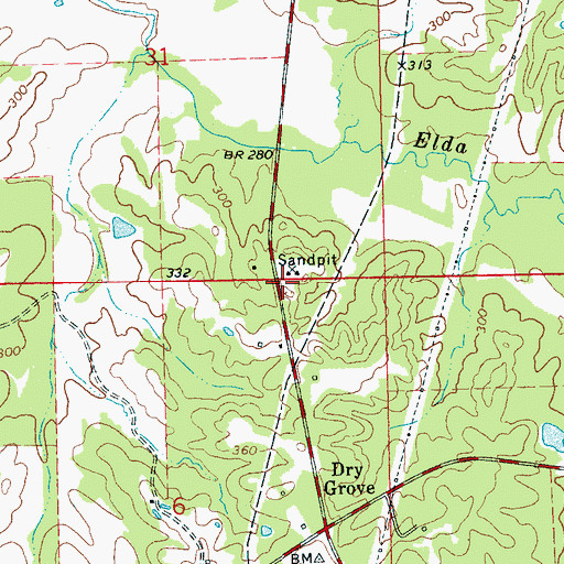 Topographic Map of Yellow Hill Church (historical), MS