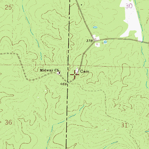 Topographic Map of Bowles (historical), MS