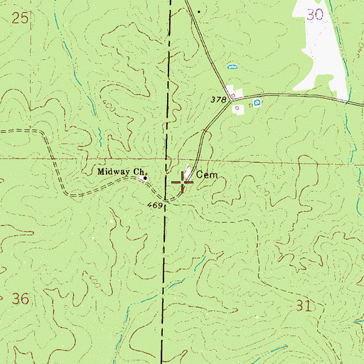Topographic Map of Bowles (historical), MS