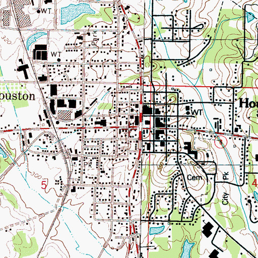 Topographic Map of Carnegie Library, MS