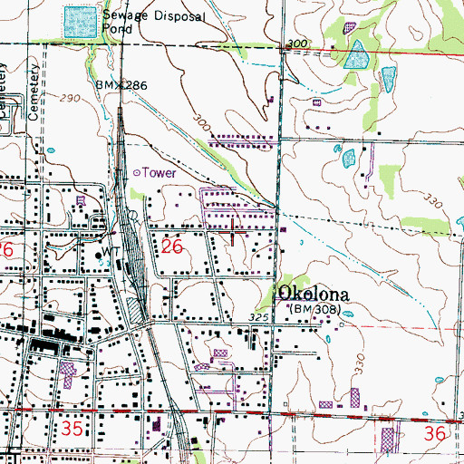 Topographic Map of Church of God of Prophecy, MS