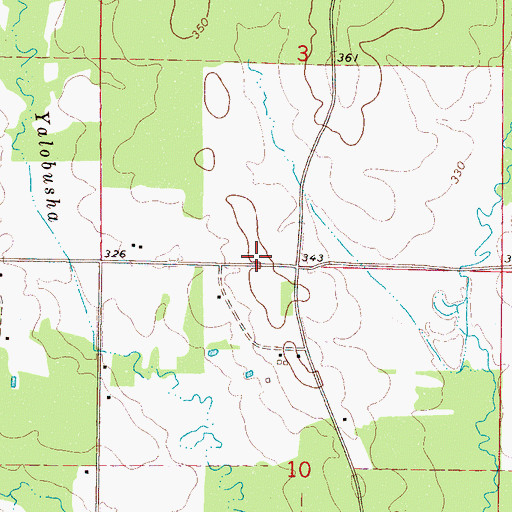 Topographic Map of Hickory Ridge School (historical), MS