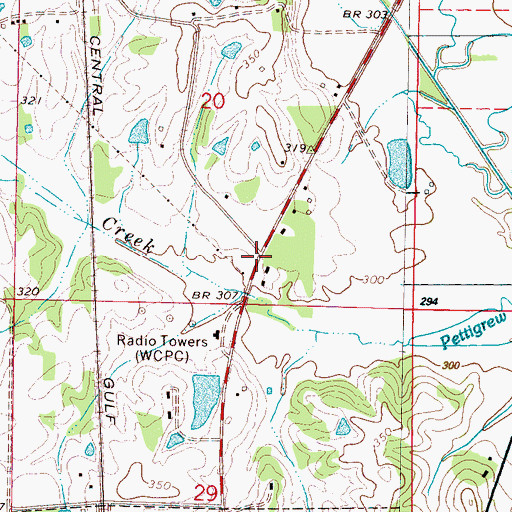 Topographic Map of Holladay, MS