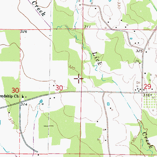 Topographic Map of Martin School (historical), MS