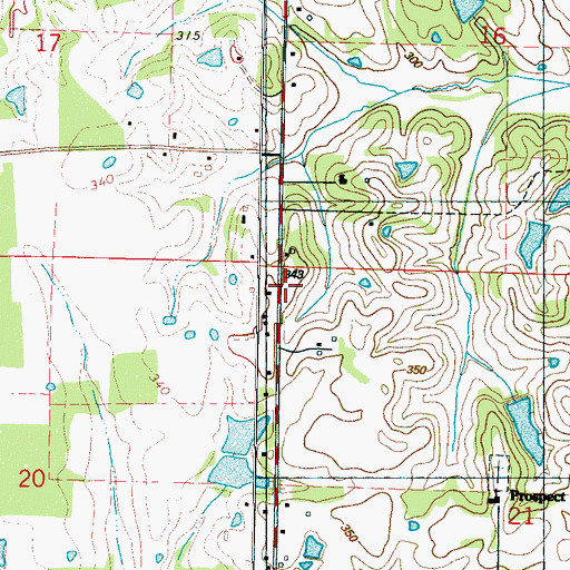Topographic Map of Midway School (historical), MS