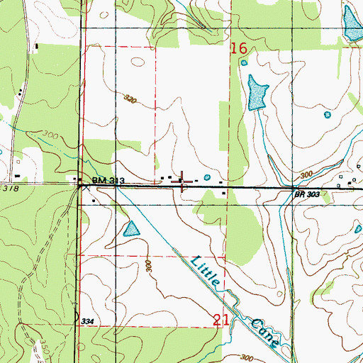 Topographic Map of Moon Chapel (historical), MS