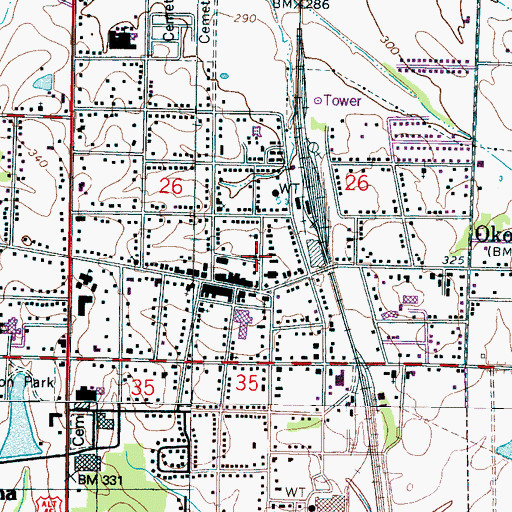 Topographic Map of North Gatlin Street Church of Christ, MS