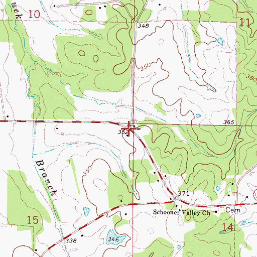Topographic Map of Oak Grove (historical), MS
