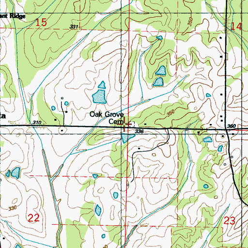 Topographic Map of Oak Grove School (historical), MS