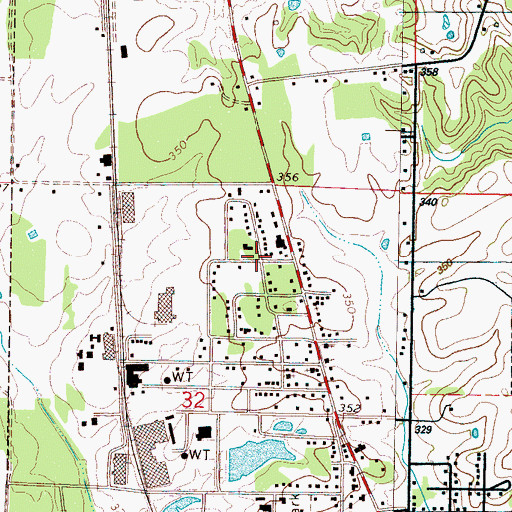 Topographic Map of Parkway Baptist Church, MS