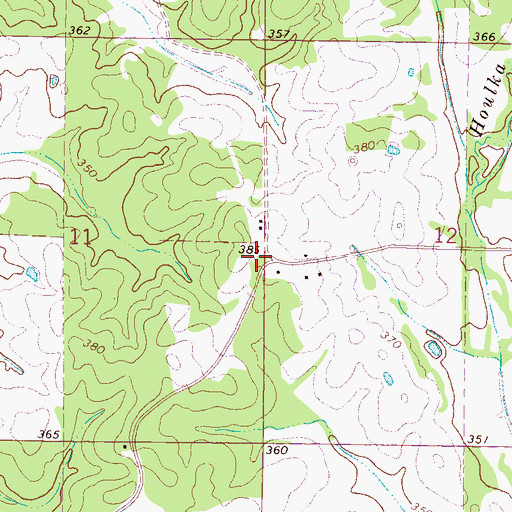 Topographic Map of Postoak Church (historical), MS