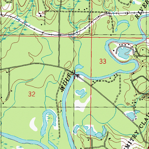 Topographic Map of Bell Ferry (historical), MS