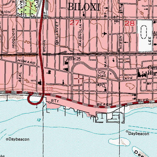 Topographic Map of Merit Health Biloxi, MS