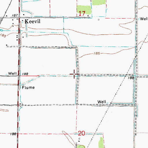 Topographic Map of Township of Keevil, AR