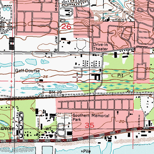 Topographic Map of Cavalier Field, MS