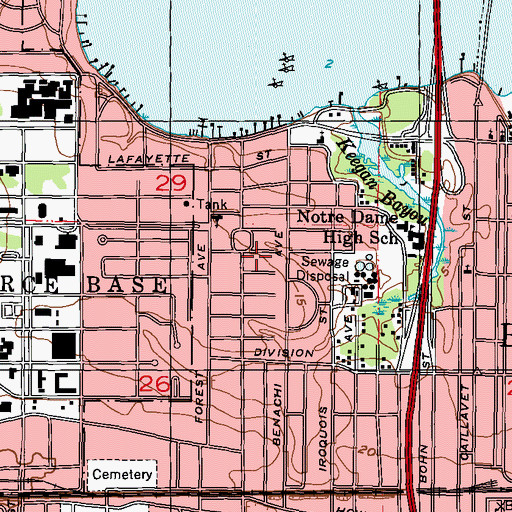 Topographic Map of Circle Park, MS
