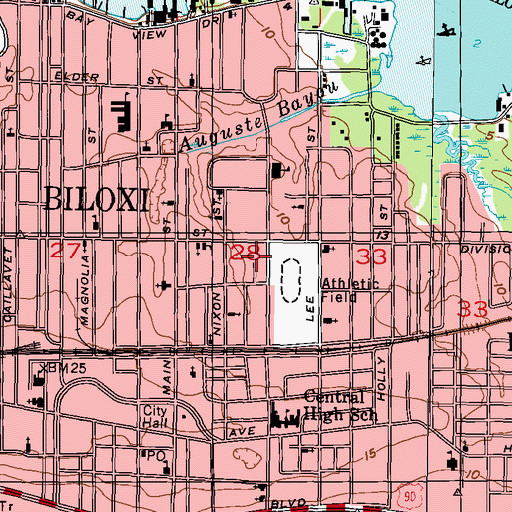 Topographic Map of Division Street Community Center, MS