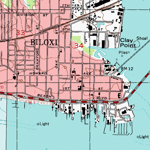 Topographic Map of East End Community Center, MS
