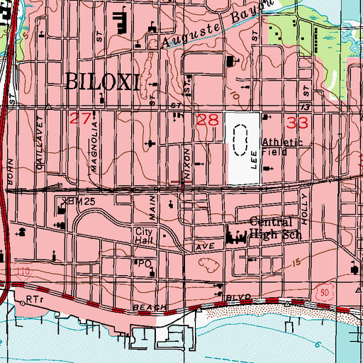 Topographic Map of First Missionary Baptist Church, MS